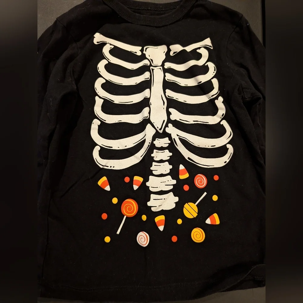 The Children's Place Toddler Boy Glow Candy Skeleton Shirt & Pant Set Size 4T - Picture 2 of 9